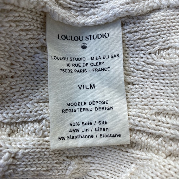 Loulou Studio Vilm Silk Linen Blend Cable Knit Cardigan - XS - Picture 14 of 15